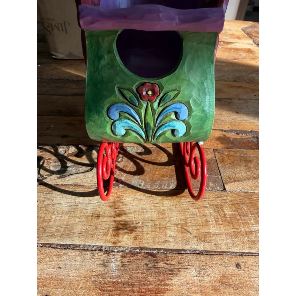 Jim Shore Christmas Ornaments Set/5 Winter Sleigh w/Hanging Ornaments